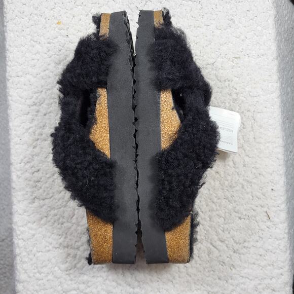 NEW Birkenstock Daytona slide sandals black shearling women EU 40 US 9-9.5 - Picture 3 of 5